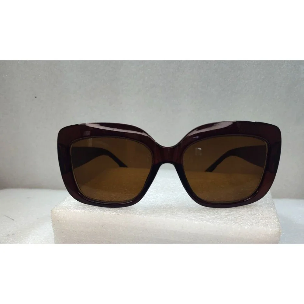 Vtg Oscar de la Renta Brown Oversized Sunglasses Rectangle Mod 1360 57-13-139